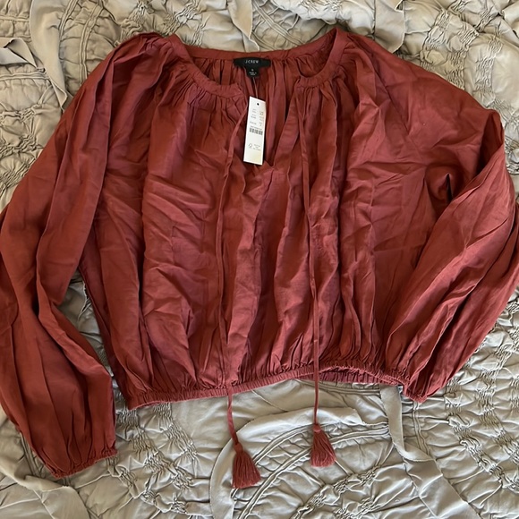 J. Crew tassel tie front crop top size small NWT - Picture 2 of 5